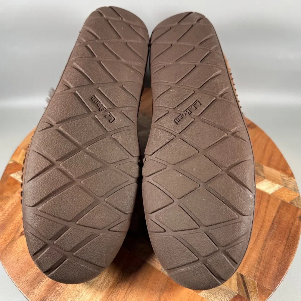 LL Bean Mens Wicked Good Lodge Chukkas Brown Suede Shearling Boots 10 M 290577
